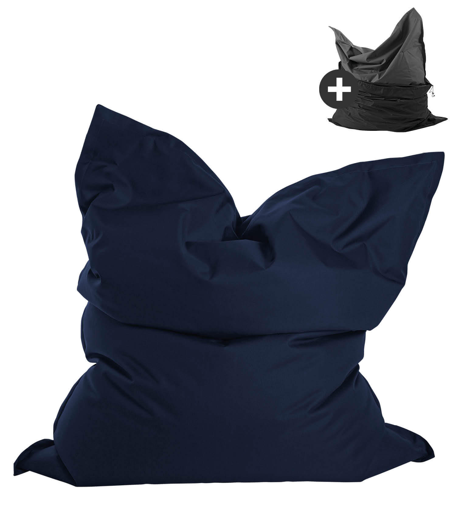 SITZSACK mit Schutzhülle Der Große - Dunkelblau, Textil (130/170/20cm) - Mokebo