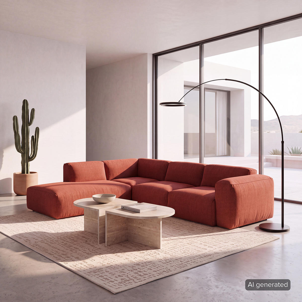 3-SITZER ECKSOFA mit Recamiere - Rot/Schwarz, Kunststoff/Textil (295/231cm) - home24