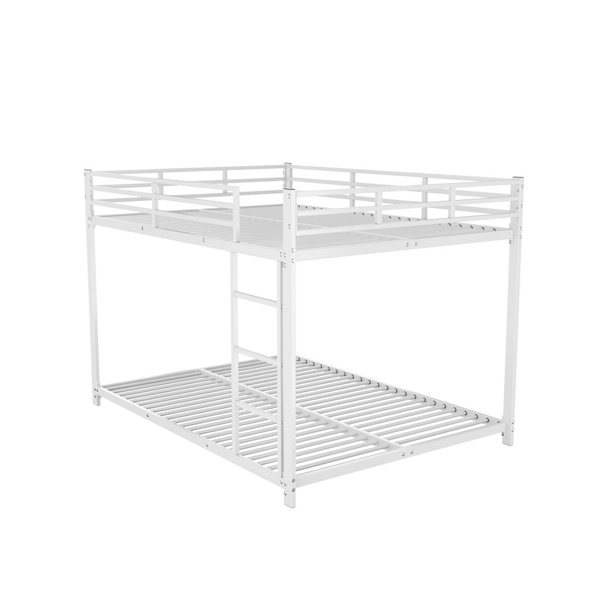 ETAGENBETT Kinderbett 140/200 cm aus Metall mit Sicherheitsleisten Weiß - Weiß, Metall (140/200cm) - Modenvie