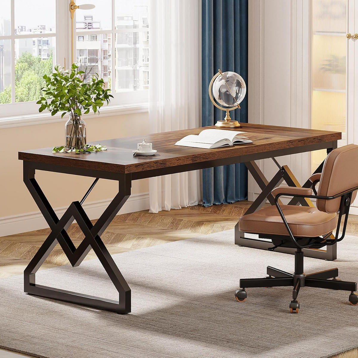 SCHREIBTISCH 160 cm Rustikales Braun - Braun, Holzwerkstoff (70/160/75cm)