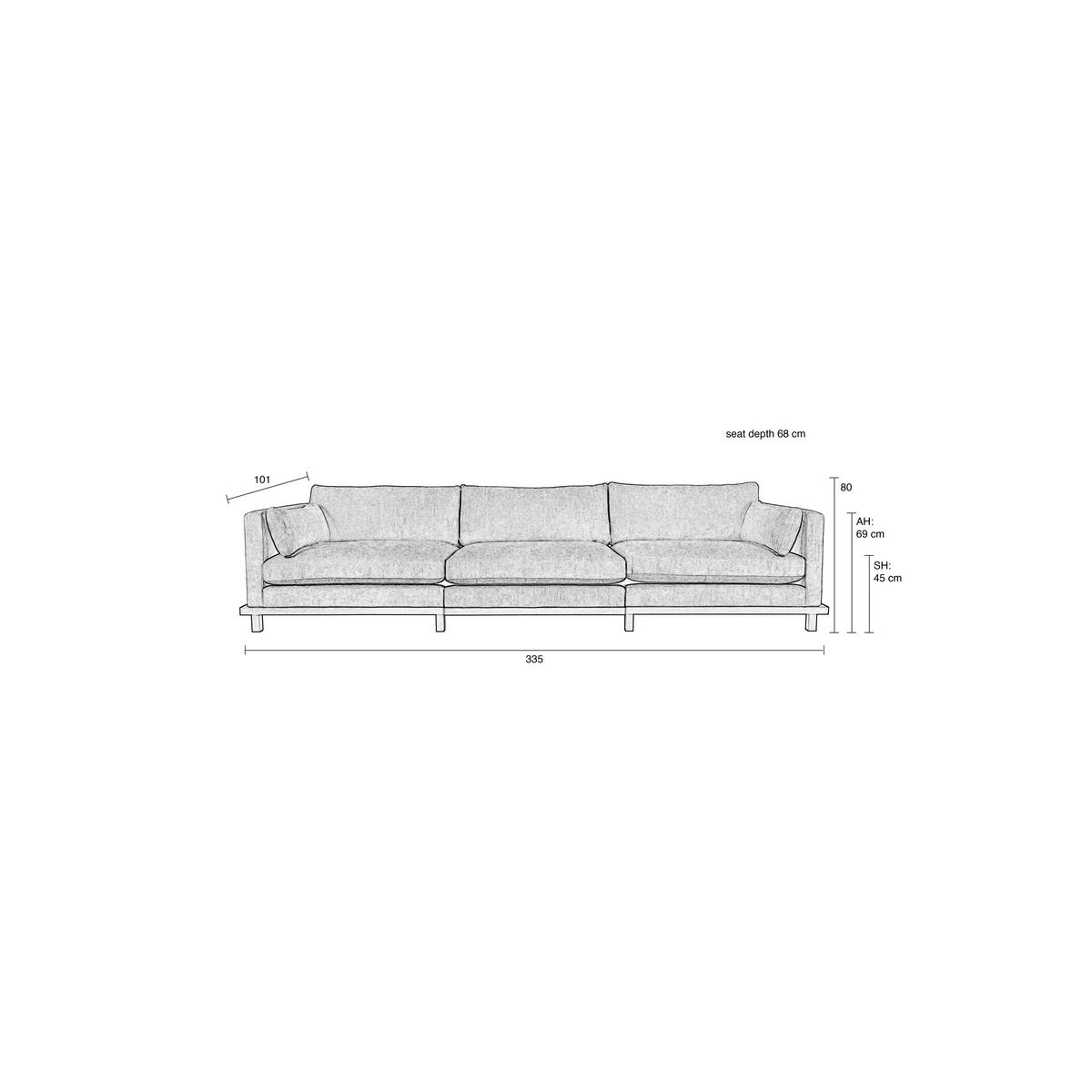 SOFA 4,5-SITZER Blossom Sand/ Beige - Beige/Creme, Textil (335/80/101cm) - Zuiver
