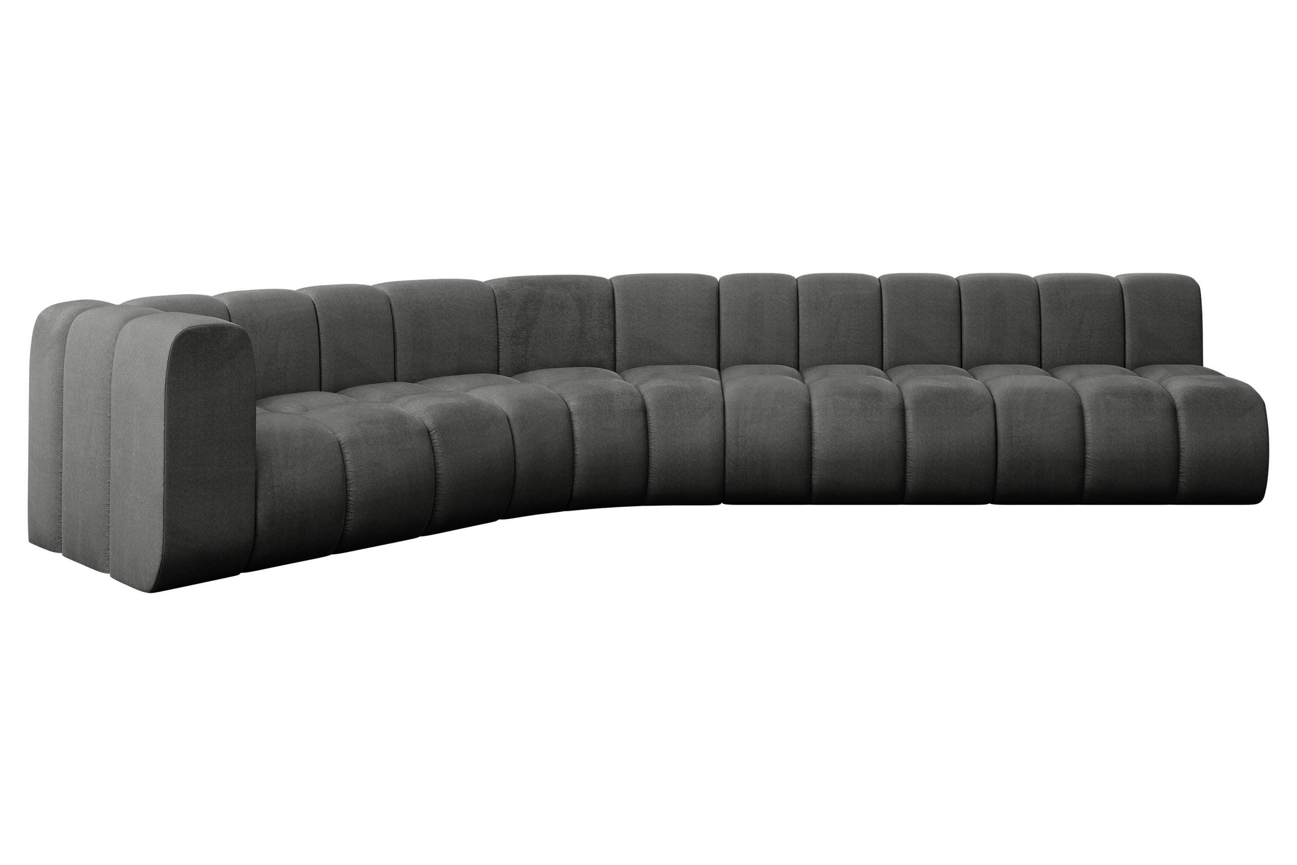 ECKSOFA modulares Sofa Karex-L2 - 399x194x70 cm Dunkelgrau - Dunkelgrau, Holzwerkstoff/Textil (399/194cm) - ALTDECOR