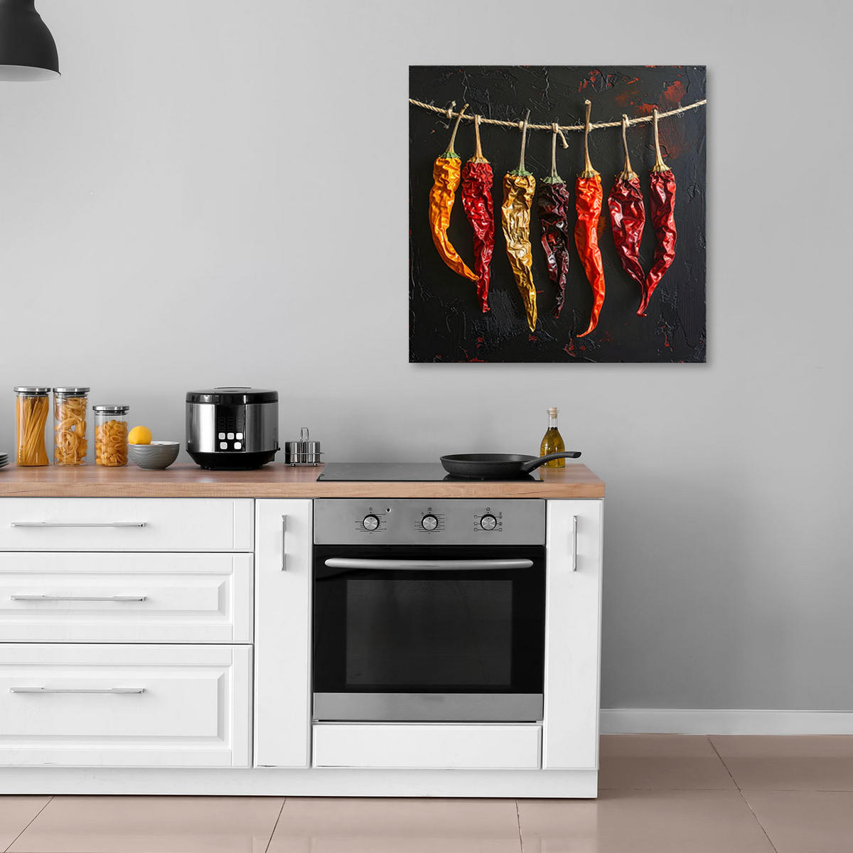 LEINWANDBILD Essen & Trinken 60x60cm - Rot, Textil (60/60cm) - Feeby