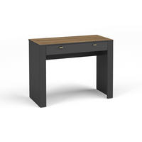 SCHMINKTISCH MONI 10 in Schwarz / Eiche Whiskey matt 102/79/50 cm - Schwarz, Holzwerkstoff (102/79/50cm) - Deine Möbel 24