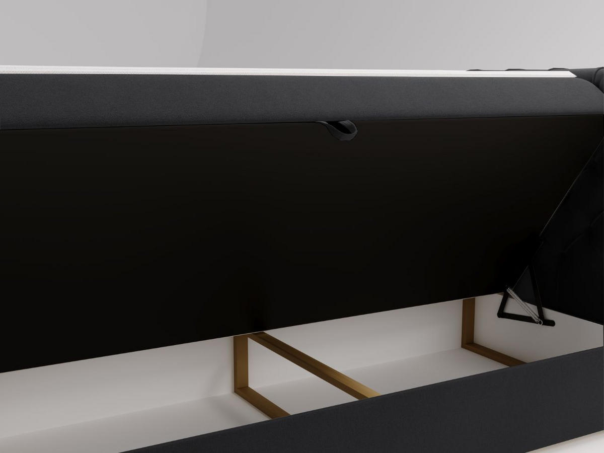 BOXBETT Montego 160x200 Dunkelgrau - Dunkelgrau, Holz/Textil (160/200cm) - Graingold