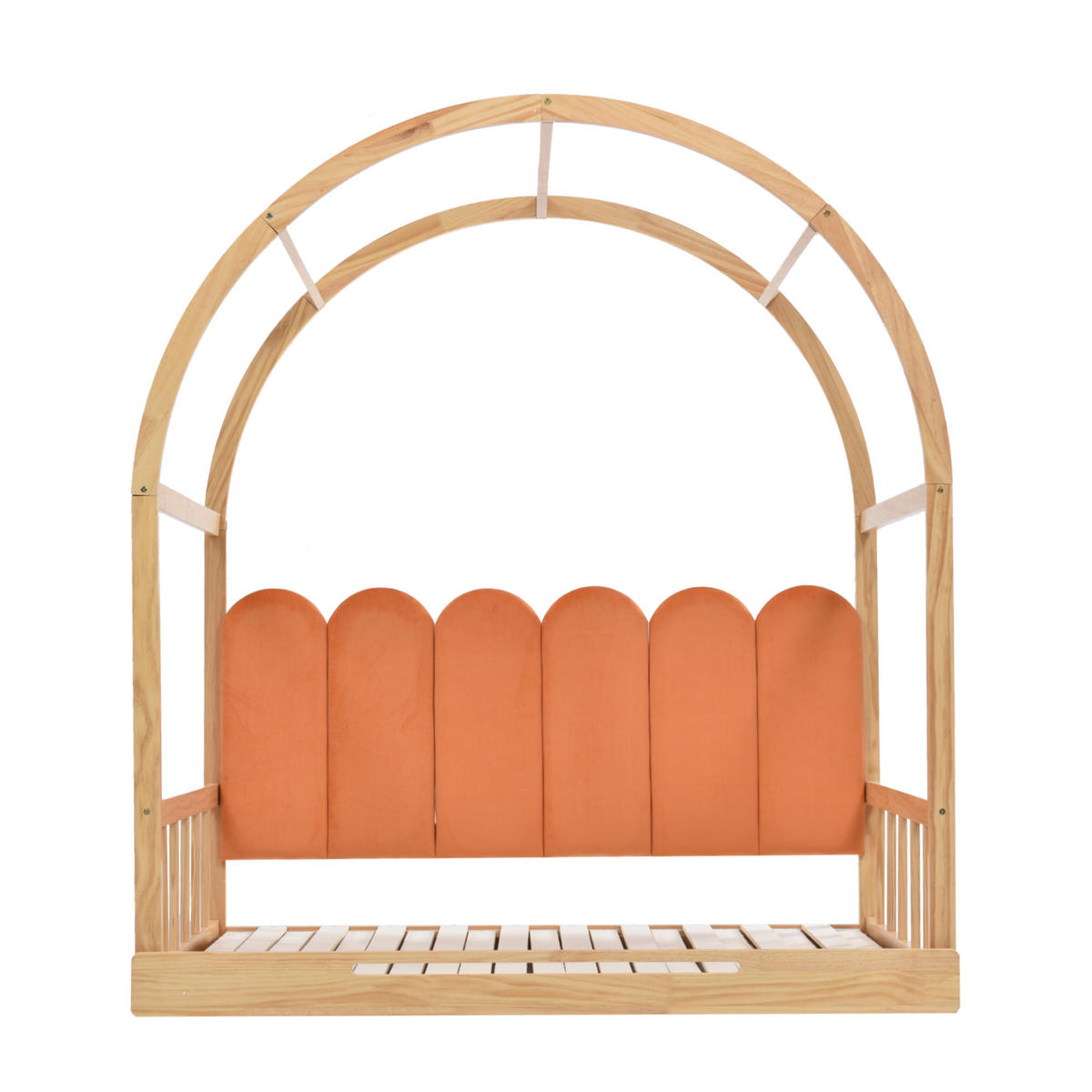 AUSZIEHBETT 140/100 und 140/200 cm Natur gewölbtes Hausbett aus Kiefer mit Kissen - Naturfarben, Holzwerkstoff (140/200cm) - OKWISH