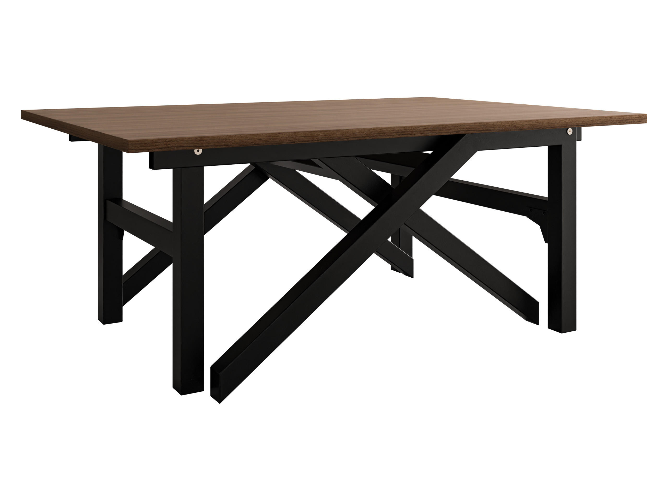 2-IN-1 COUCHTISCH UND ESSTISCH Xena Bis - Nussbaumfarben/Schwarz, Holzwerkstoff/Metall (70/100/45cm) - MIRJAN24