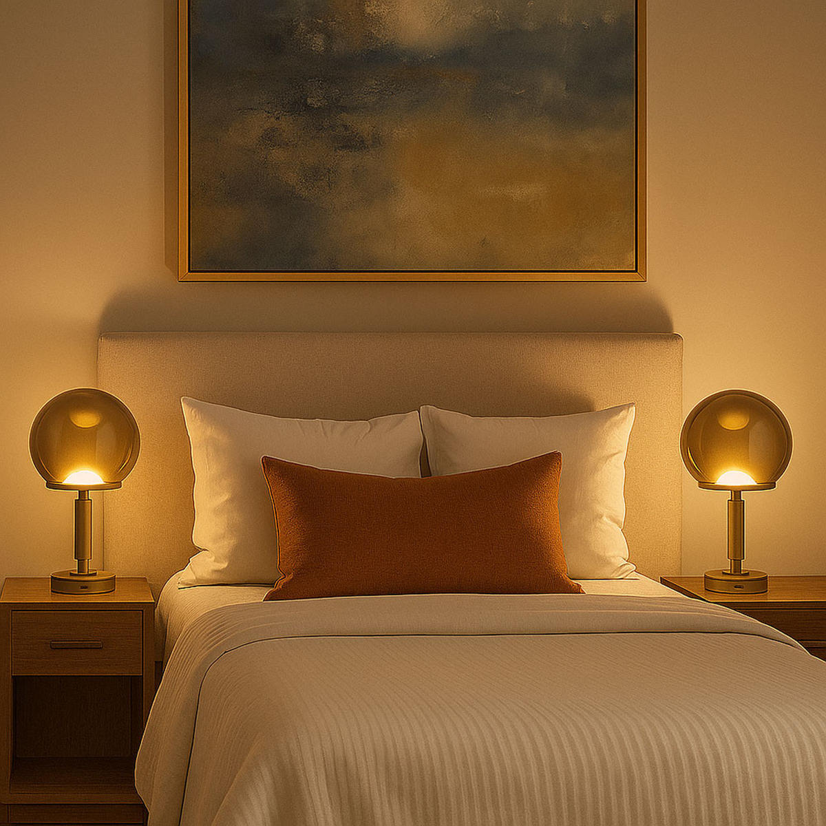 LED TISCHLEUCHTE HAKU Champagner 2er Set - Champagner, Kunststoff (15/15/31.5cm) - Globo Lighting