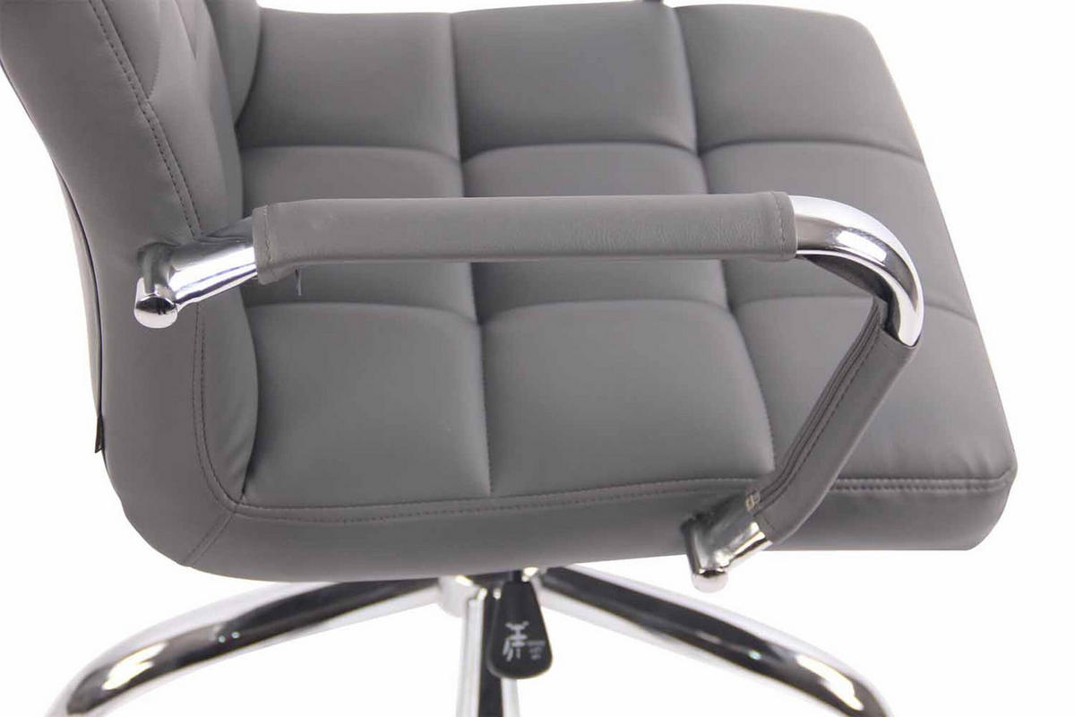 BÜROSTUHL Deal, Kunstleder Grau - Grau, Textil/Metall (56/104/62cm) - TPFLiving