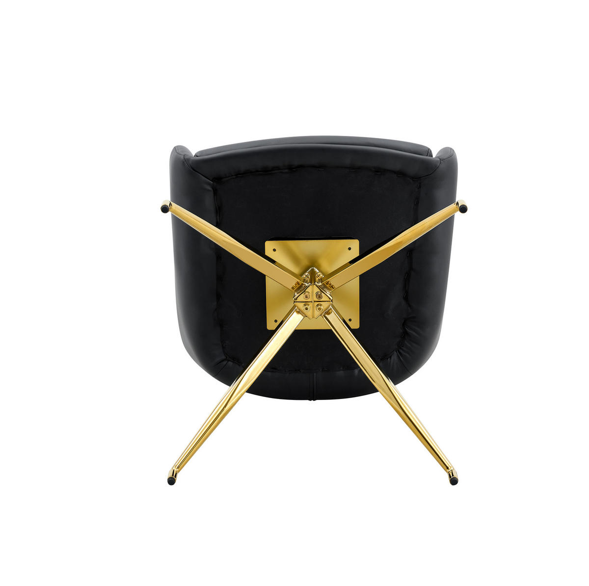DREHSTUHL 2er-Set 360° drehbar PU Schwarz Metall Goldfarben - Schwarz, Metall (50/85/55cm) - Meubliv