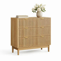 KOMMODE 80/39/80 cm aus MDF und Holzwerkstoff mit 3 Schubladen und Gitterfront Eichefarben - Nussbaumfarben, Holzwerkstoff (80/80/39cm) - Modenvie