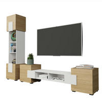 WOHNWAND TORINO Hängend + Stehend, 2-er Set, Mattes Finish, Arktisches Weiß, Ölbehandelt Eiche - Eichefarben/Weiß, Holzwerkstoff/Kunststoff (220/172/35cm) - Komodee