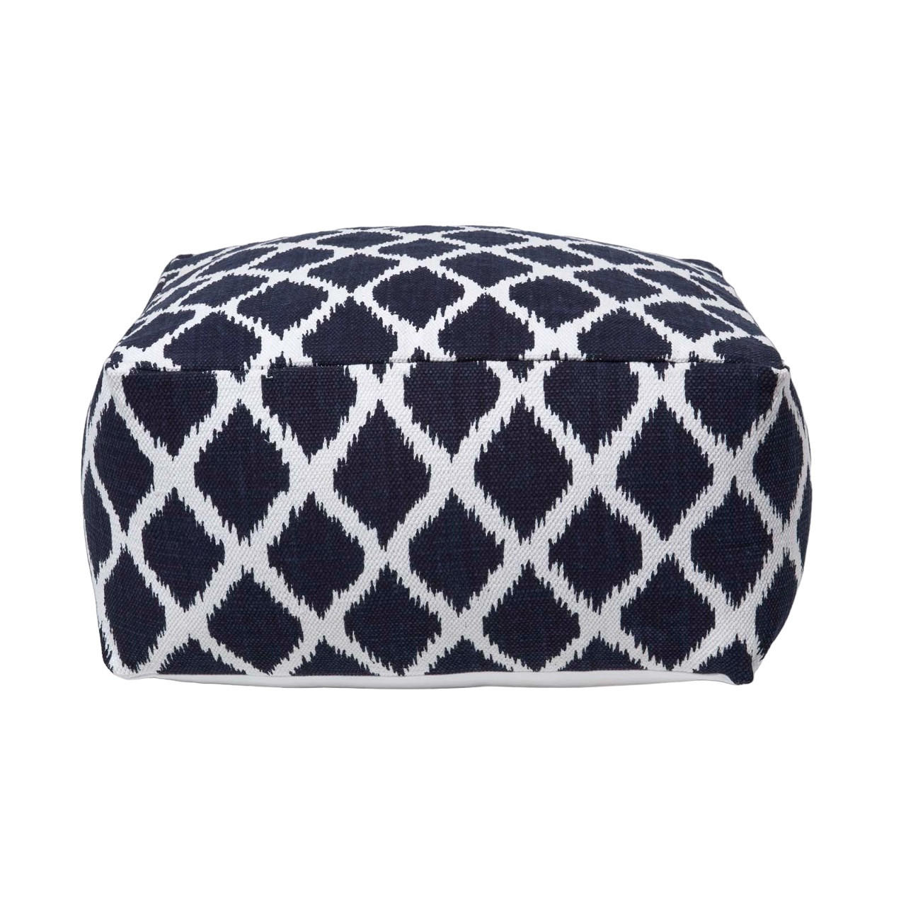 SITZPOUF blau-weiß mit Ikat-Muster, 60/60/30 cm - Blau, Textil (60/30/60cm) - Homescapes