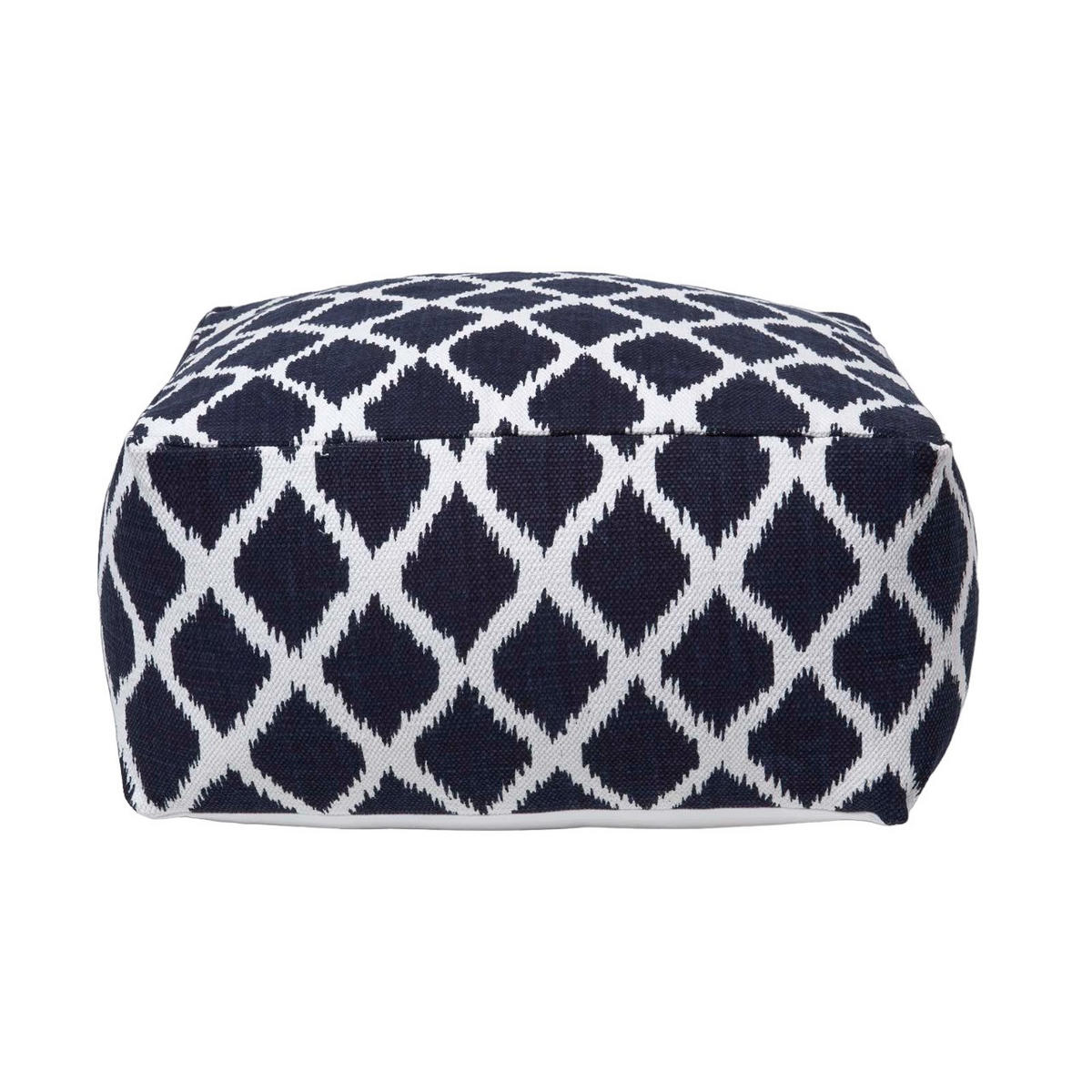 SITZPOUF blau-weiß mit Ikat-Muster, 60/60/30 cm - Blau, Textil (60/30/60cm) - Homescapes