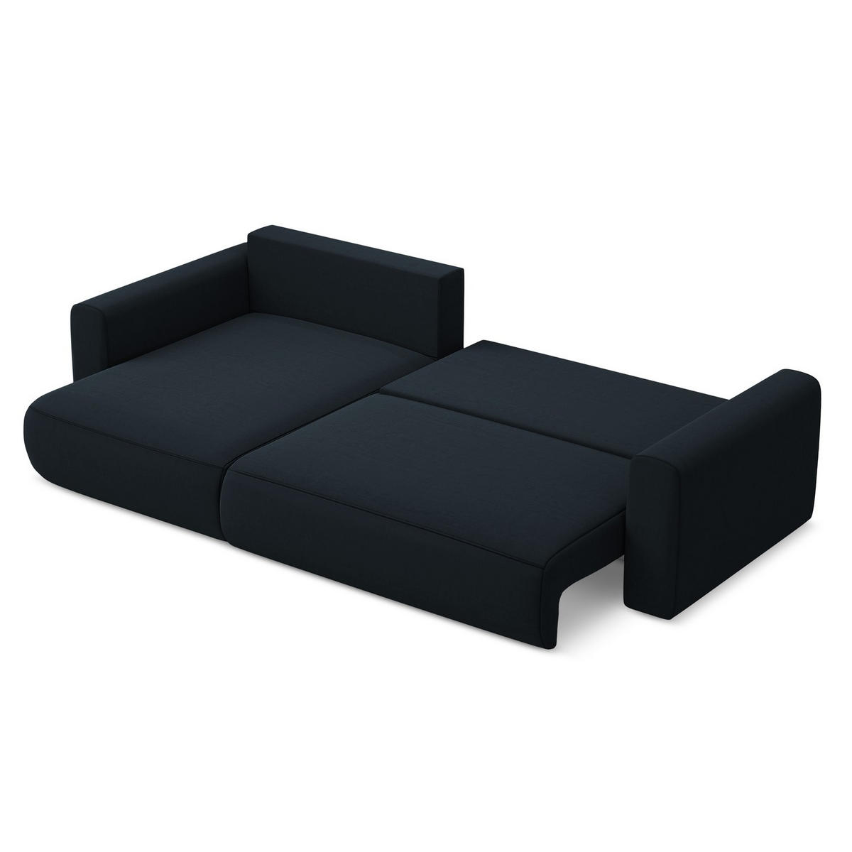 ECKSOFA mit Schlaffunktion Samt Stoff Blau - Blau/Schwarz, Kunststoff/Textil (149/278cm) - LaMiaSofa