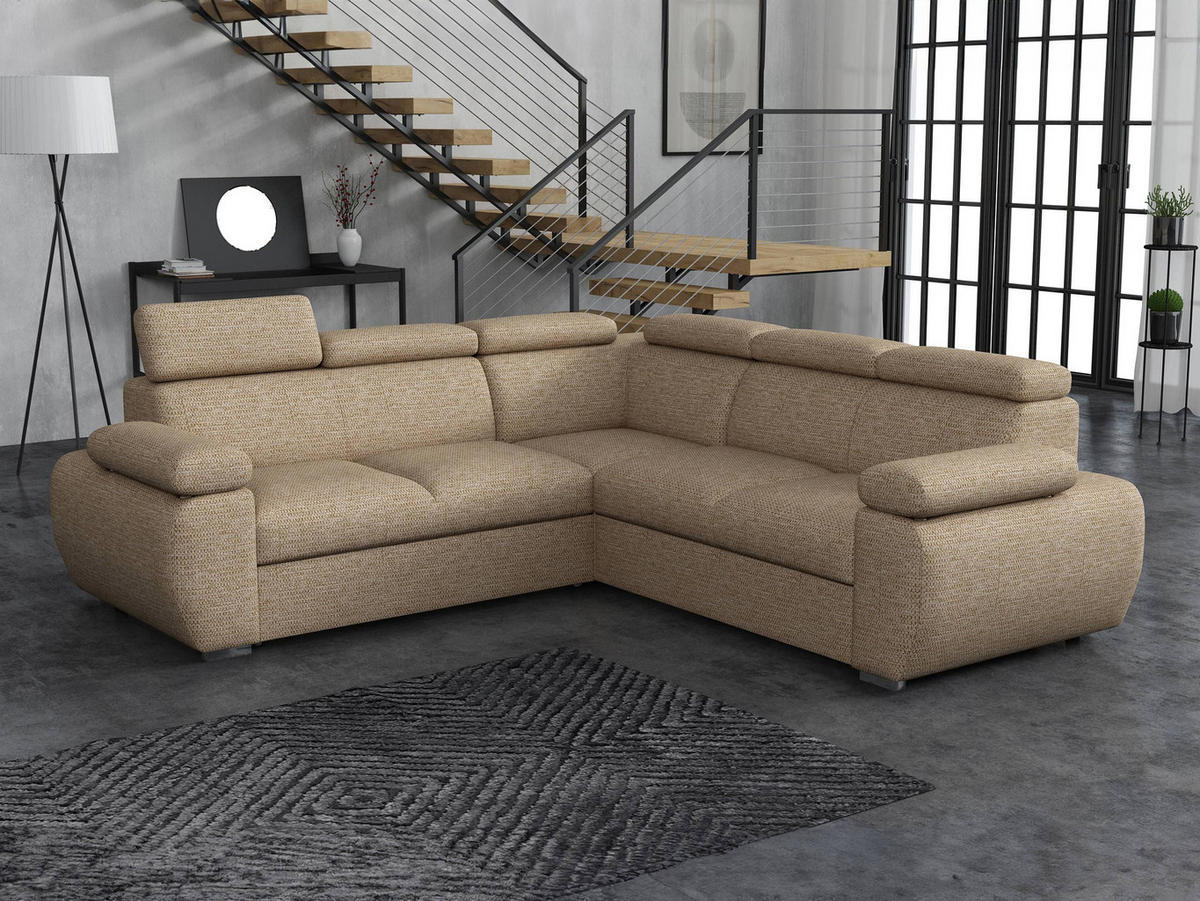 ECKSOFA Boston Maxi - Chromfarben/Beige, Holz/Textil (260/260cm) - MIRJAN24