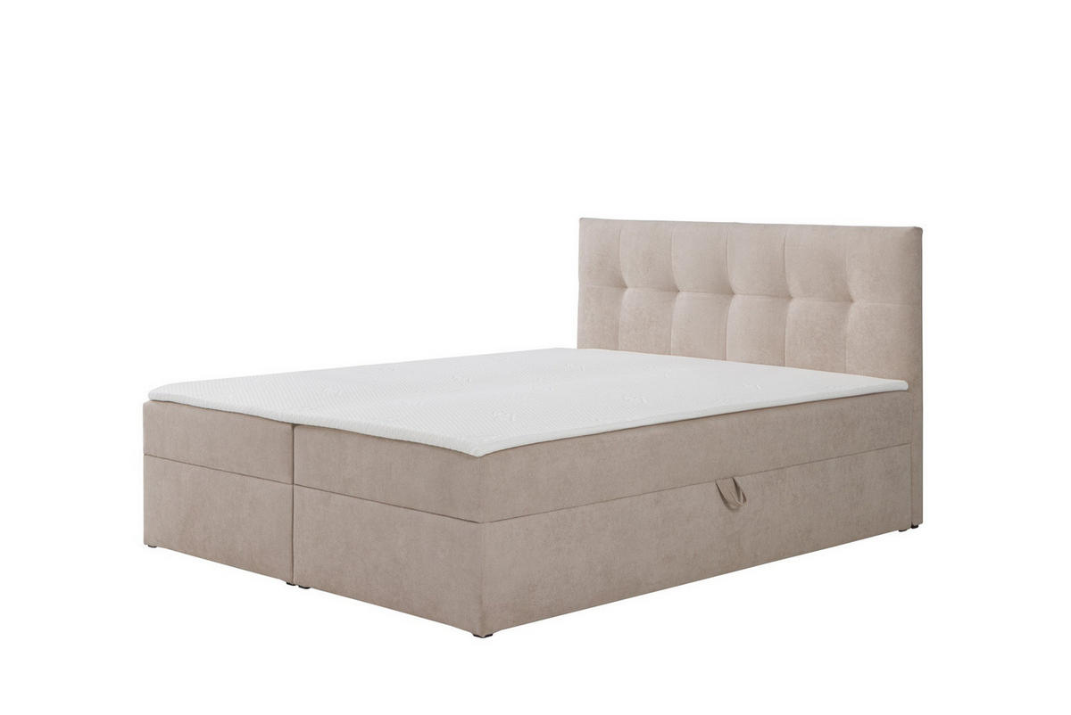 BOXBETT Toronto 140x200 Bonell-Matratze H3 und Topper - Beige/Silberfarben, Holz/Holzwerkstoff (140/200cm) - Ravio