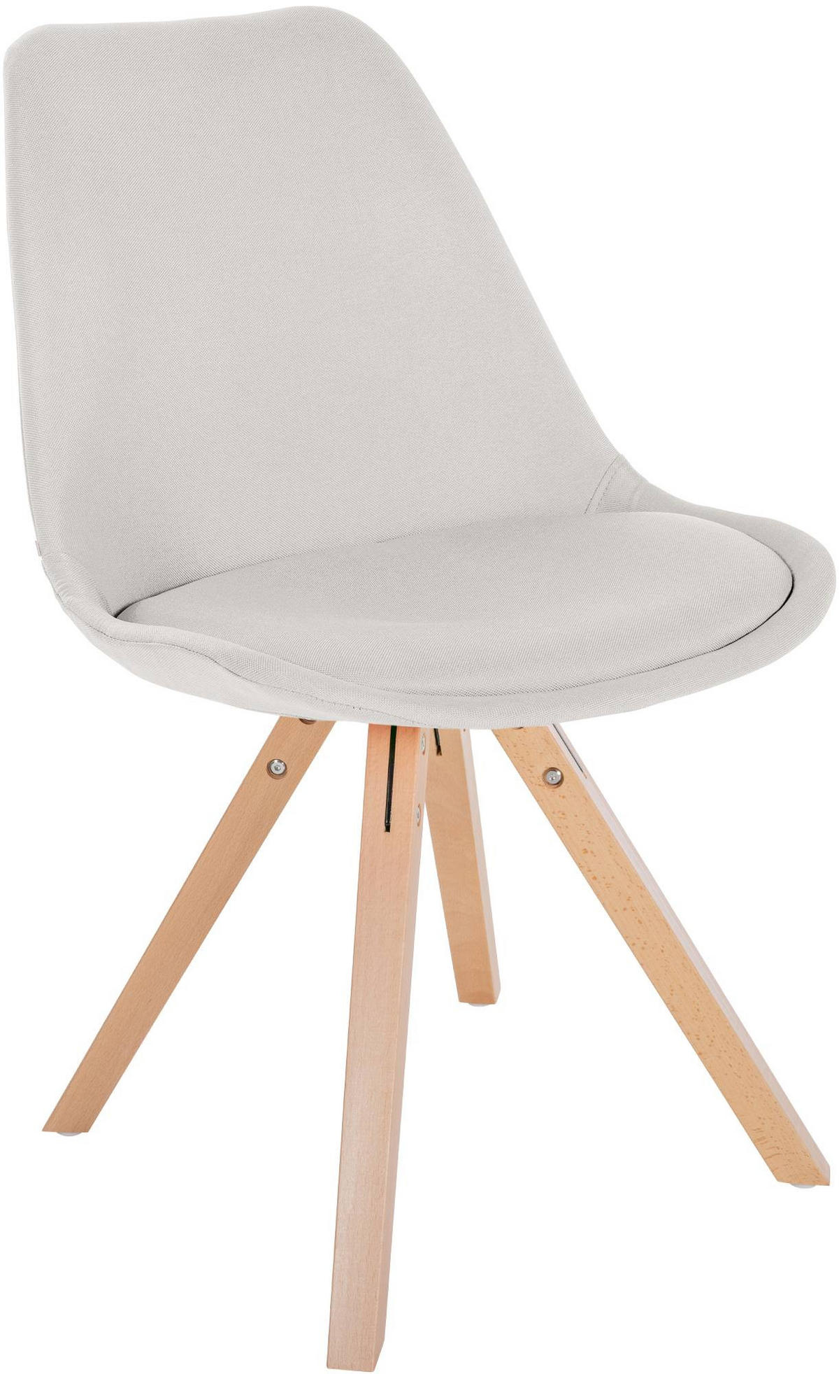 STUHL Stoff creme - Creme/Naturfarben, Holz/Textil (48/81/54cm) - CLP