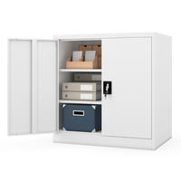 AKTENSCHRANK abschließbar KADO Flügeltüren 93x90x60cm Weiß - Weiß, Metall (93/90/60cm) - DELUKE