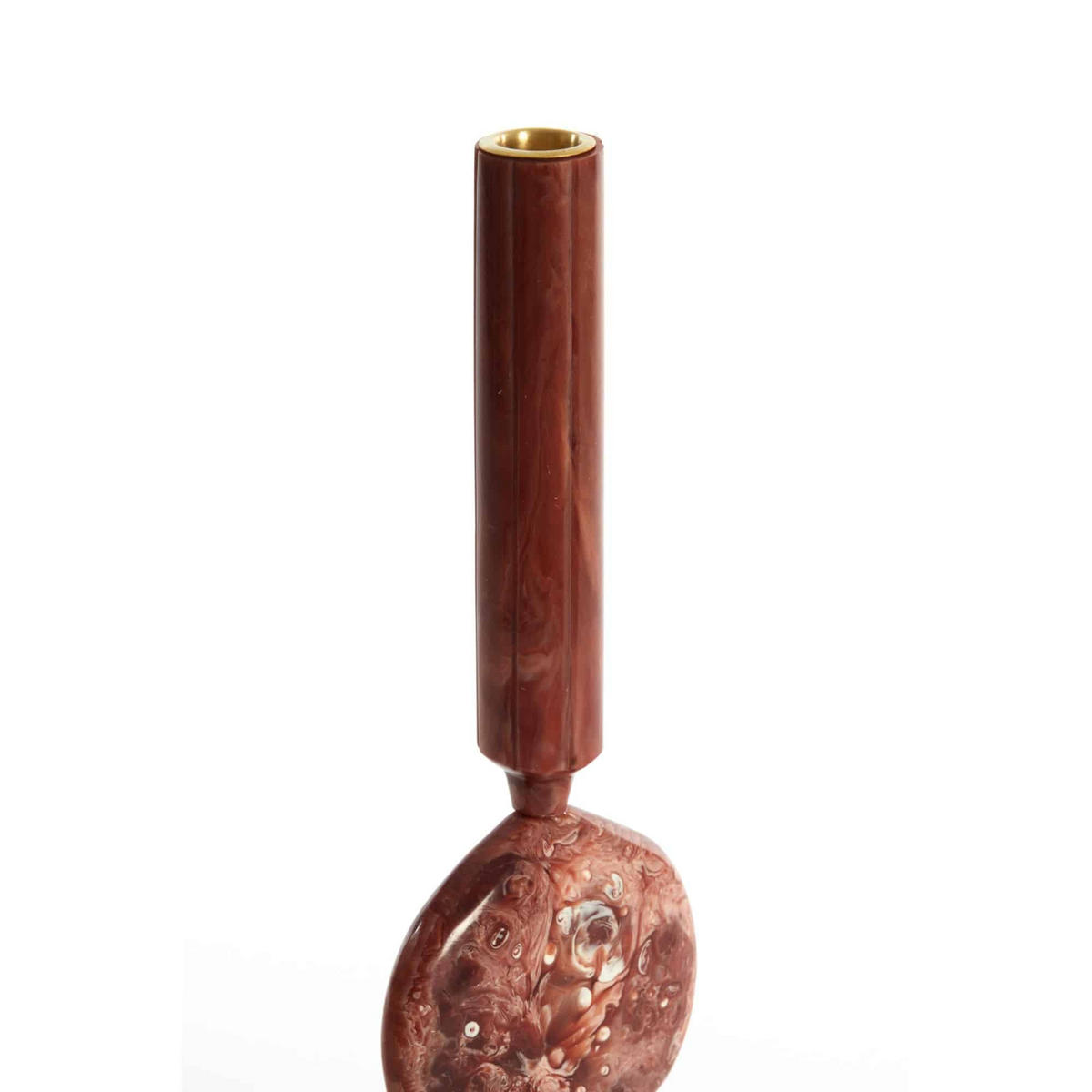 KERZENHALTER KUMOPA Ø10x36 cm, Kunststoff, Bordeaux - Bordeaux, Kunststoff (10/36/10cm) - Light & Living