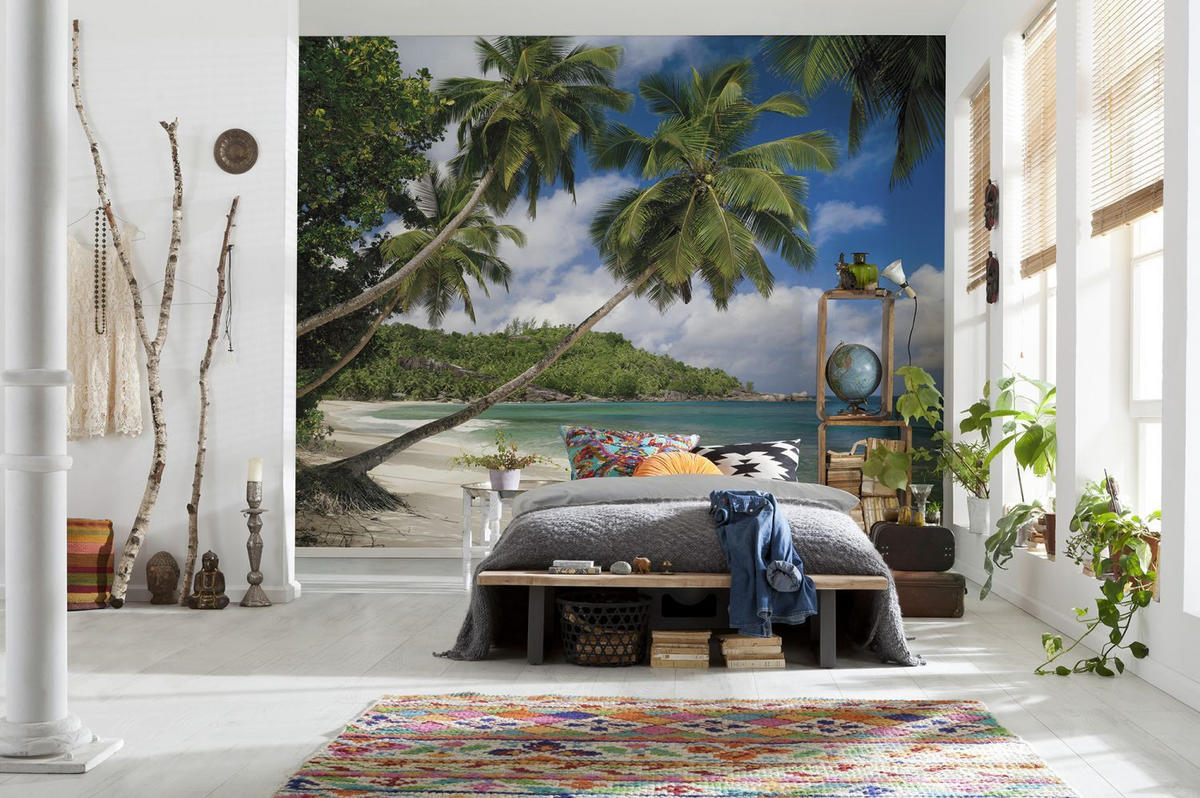 FOTOTAPETE Strand 368 x 254 cm - Grün, Papier (368/254cm) - Sanders & Sanders