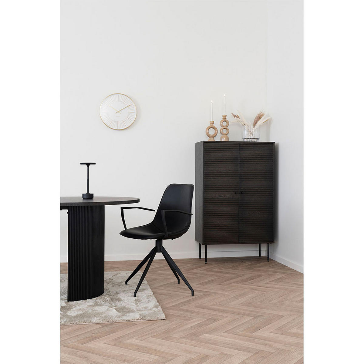 VITRINENSCHRANK, Kyoto, Eiche, Holzwerkstoff / MDF / Metall, 80 x 40 x 130 cm - Eichefarben, Holzwerkstoff/Metall (80/130/40cm) - ebuy24