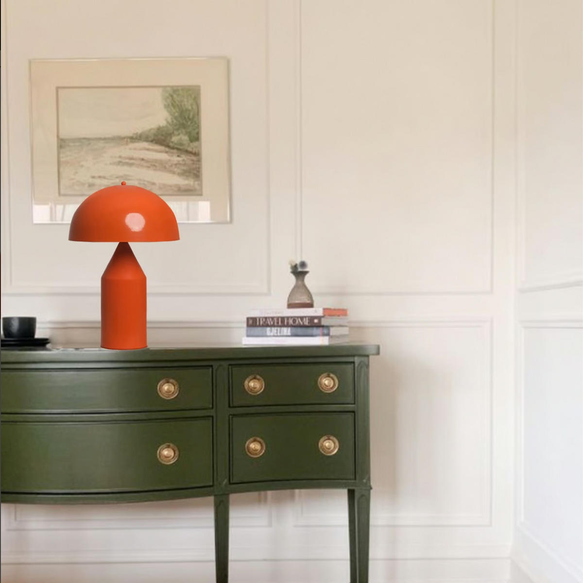 TISCHLEUCHTE Pilzlampen 50/30 - Orange, Metall (30/50cm) - Bamyum