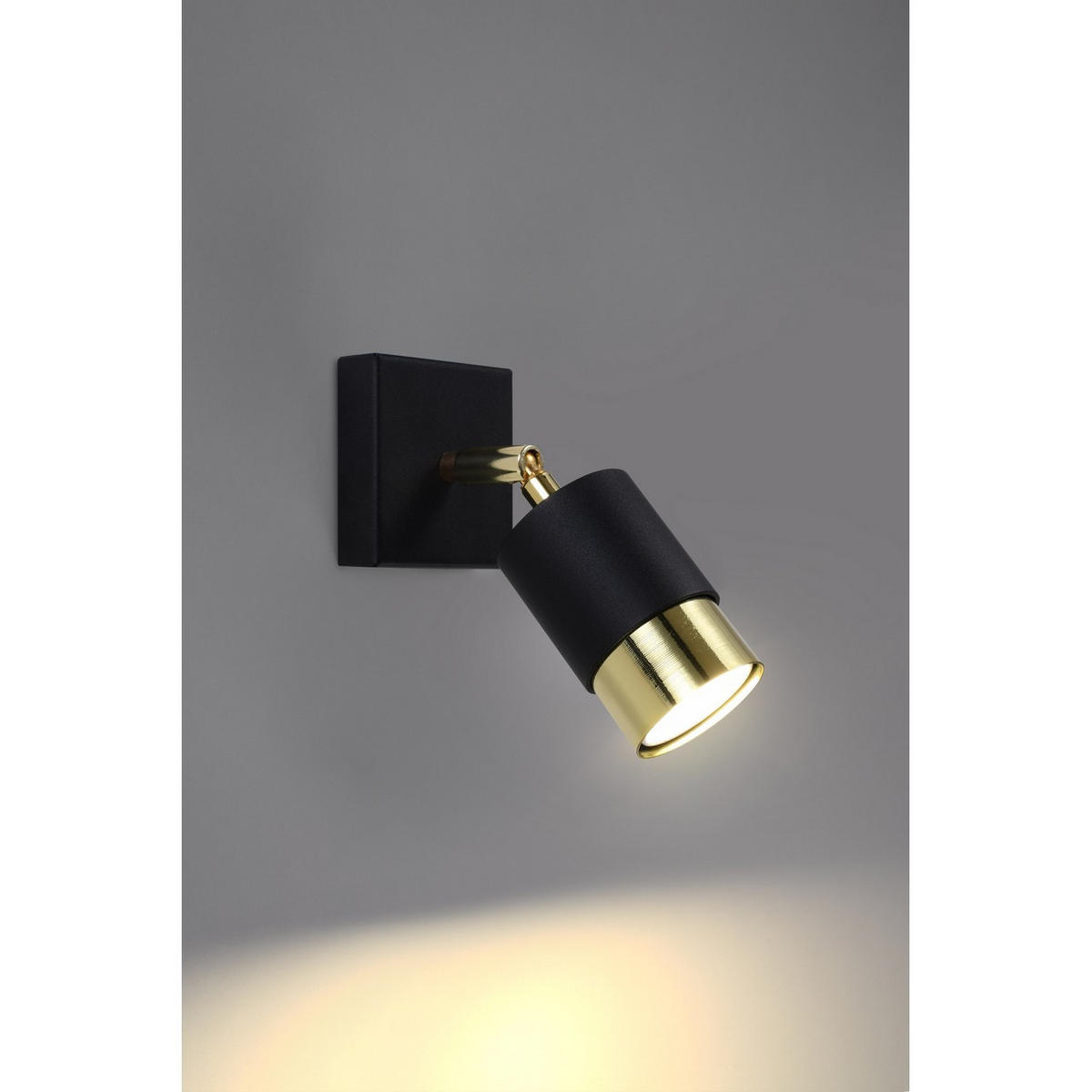 WANDLEUCHTE Stahl Schwarz Gold - Schwarz, Metall (17.5/16/8cm) - Sollux Lighting
