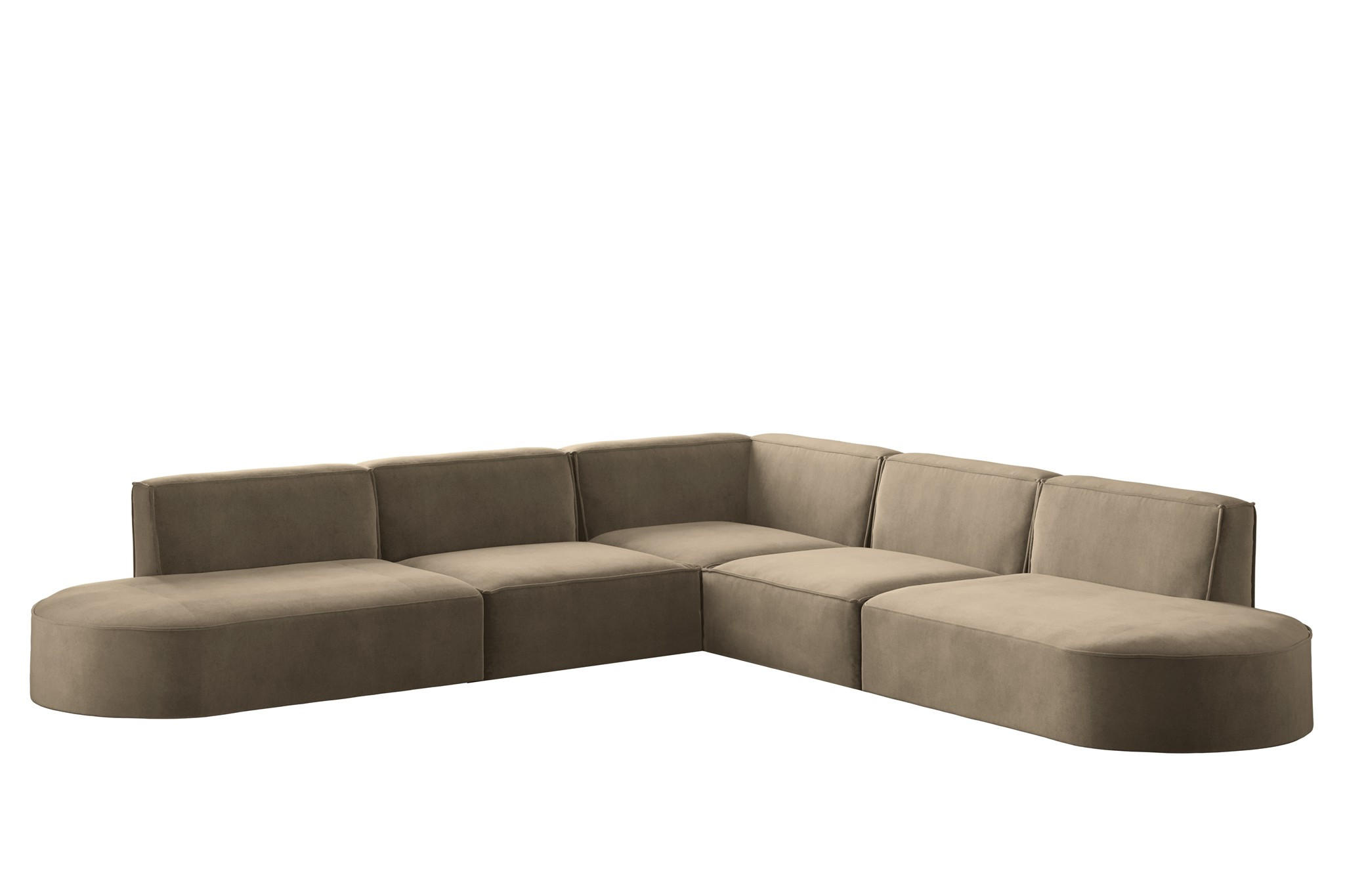ECKSOFA Palma In Noel - Braun, Holzwerkstoff/Textil (276/276cm) - Fun Möbel