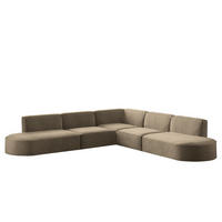 ECKSOFA Palma In Noel - Braun, Holzwerkstoff/Textil (276/276cm) - Fun Möbel