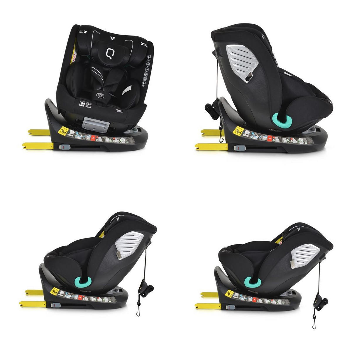 KINDERSITZ i-Size Quill schwarz (40-150cm) Gruppe 0/1/2/3, Isofix, 360° drehbar - Schwarz, Kunststoff (45/69/53cm) - Cangaroo