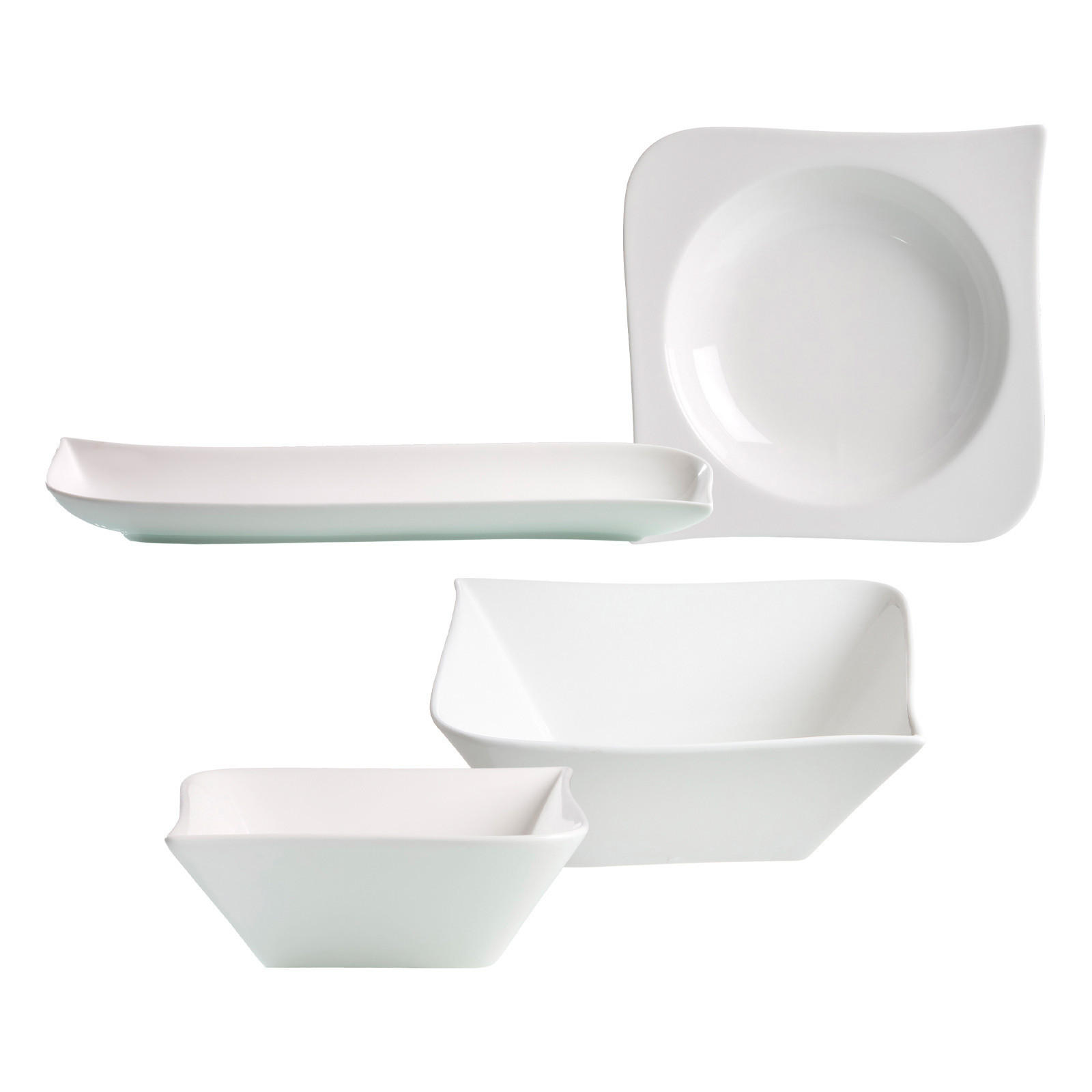SERVIERSCHALEN SET Melodie weiß 4er Set - Weiß, Keramik (1/1/1cm) - Ritzenhoff Breker
