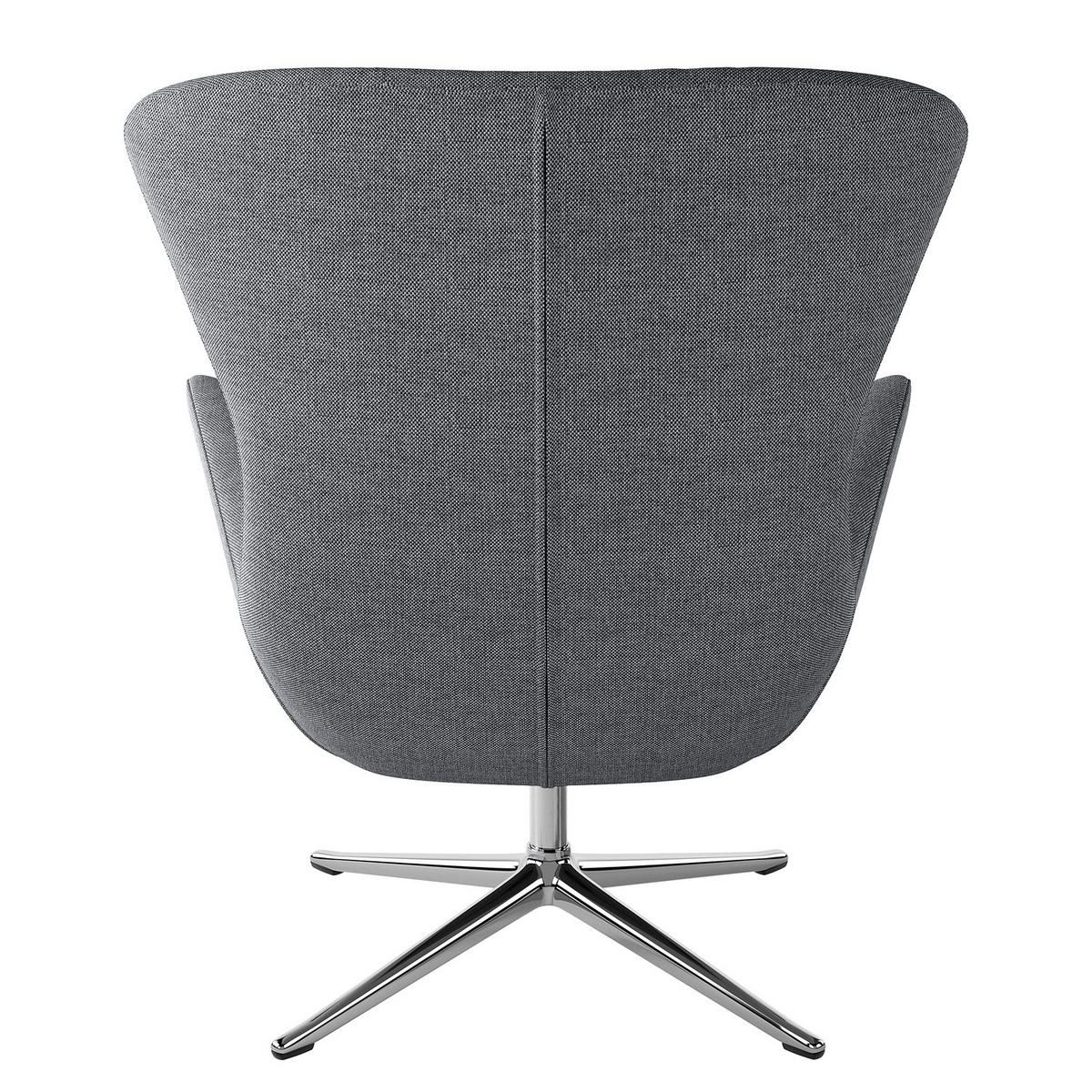 SESSEL mit Kreuzfuß - Chromfarben/Grau, Textil/Metall (84/99/96cm) - home24