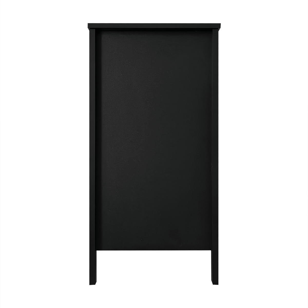 KOMMODE in Schwarz mit Spezialtüren und 5 Schubladen für Wohnzimmer, B79/T39.5/H80.5 cm - Schwarz, Holzwerkstoff (79/80.05/39.5cm) - STILVORA