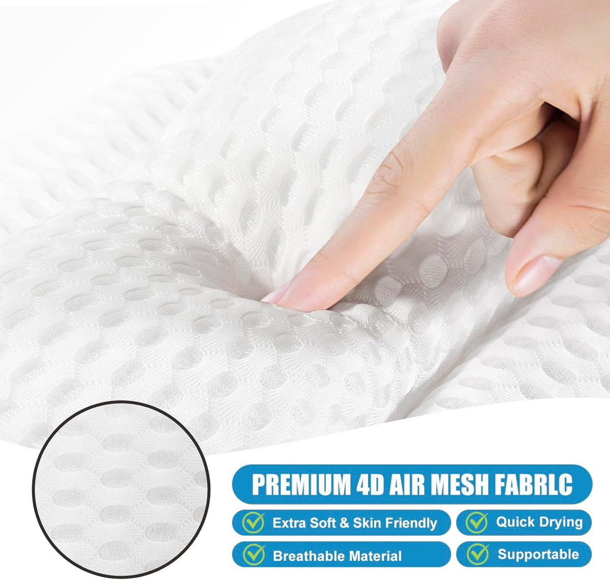 BADEKISSEN – 40 x 42 x 6 cm – Weiß - Weiß, Textil (40/42cm)