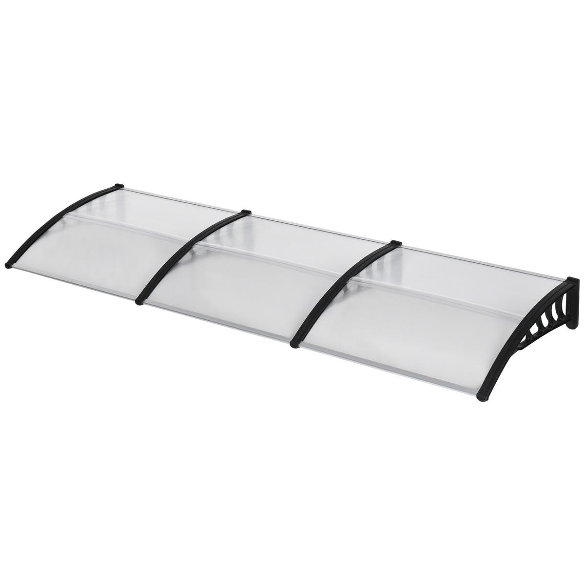 VORDACH DE-13983 Polycarbonat/Aluminium 303/96/27 cm, UV-Schutz Grün - Transparent, Kunststoff (96/27/303cm) - ComfortXL