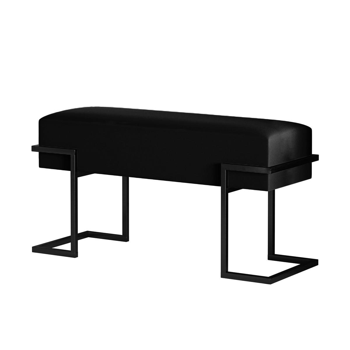 POLSTERBANK CELY 80 cm, Schwarz - Schwarz, Textil/Metall (80/42/34cm) - Bettso