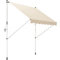 KLEMMMARKISE mit Handkurbel, höhenverstellbare Gelenkarmmarkise, 150 cm breit, Balkonmarkise Beige - Beige, Metall (300/280/150cm)