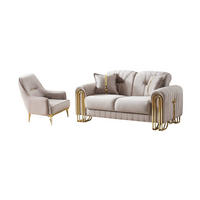 SITZGARNITUR Bogota, Beige Stellvariante 2+1 - Beige, Holzwerkstoff/Metall (175/87/98cm)