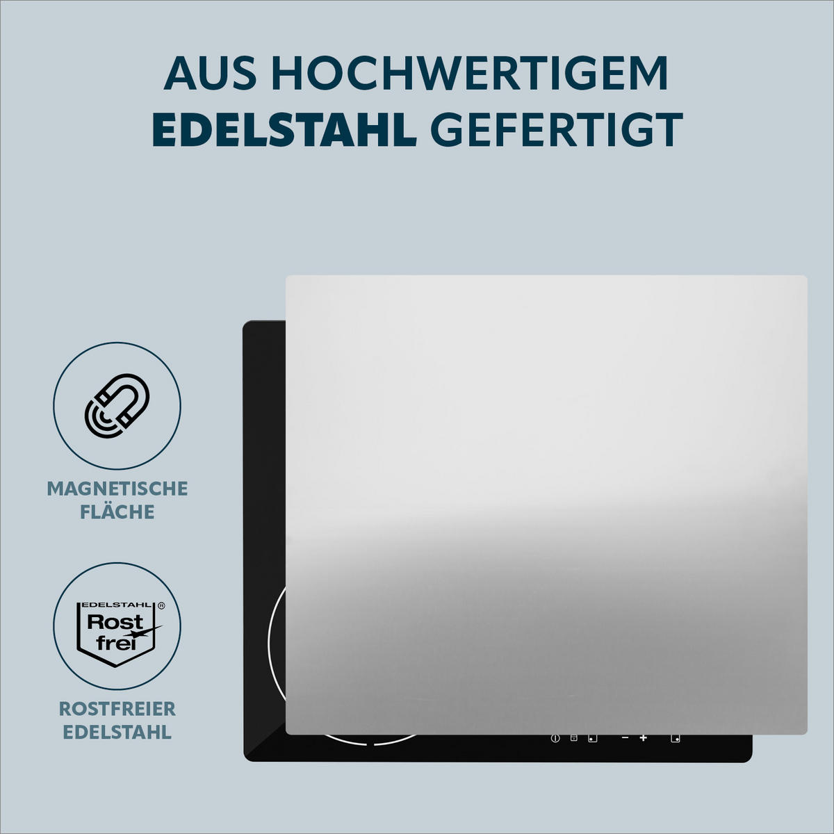 HERDSPRITZSCHUTZ, Edelstahl - Edelstahlfarben, Metall (59/56.5/5cm) - bremermann