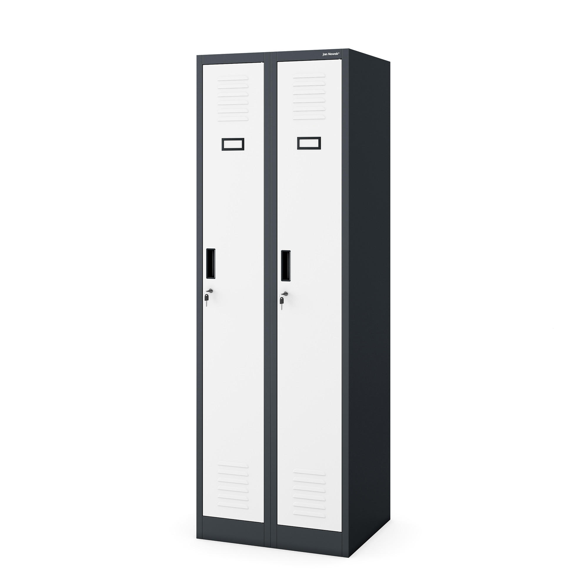 ZWEIFACH-PERSONALSCHRANK KACPER II 180x60x50 cm - Anthrazit/Weiß, Metall (60/180/50cm) - Jan Nowak