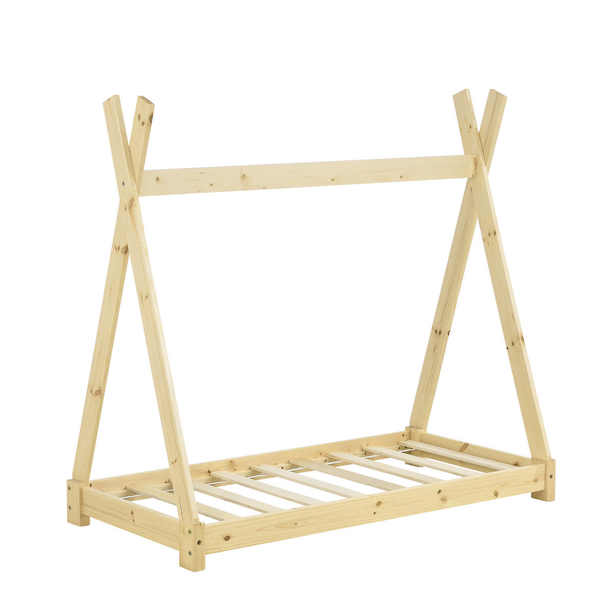 KINDERBETT Onejda - Naturfarben, Holz (70/140cm) - [en.casa]
