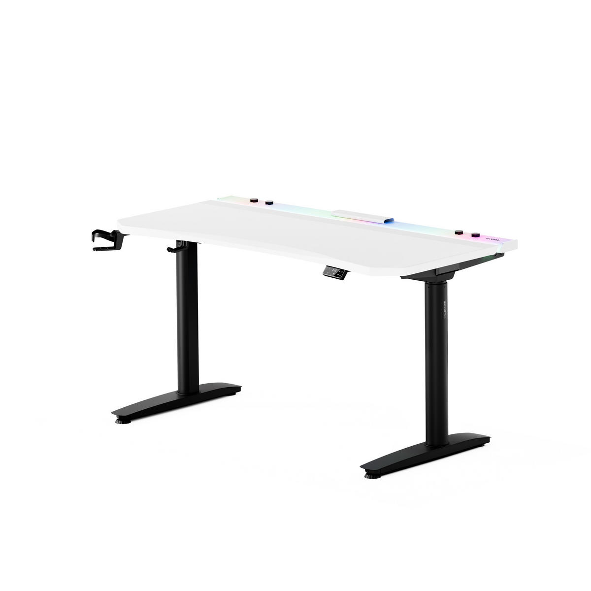 ELEKTRISCH verstellbarer Gaming-Schreibtisch X-Forge 140 x 70 cm - Schwarz/Weiß, Metall (70/140/73cm) - Diablo Chairs