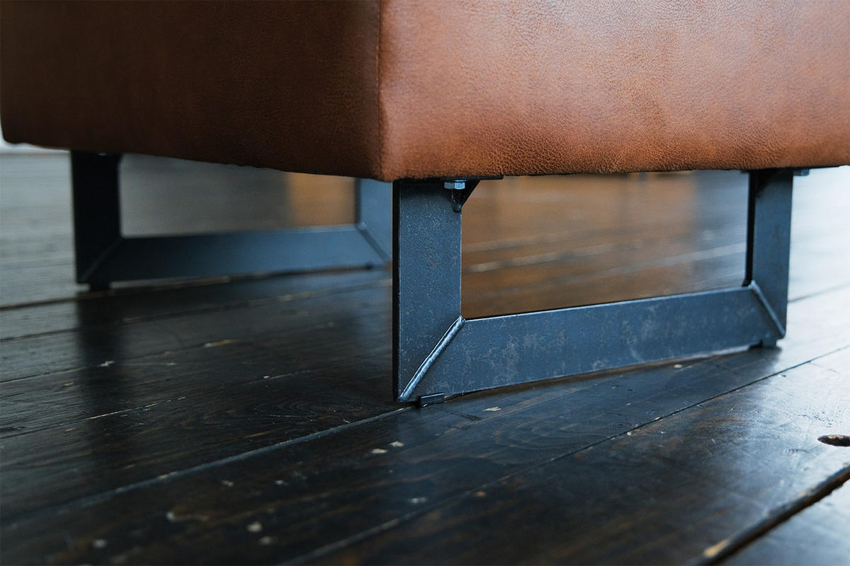HOCKER VILNIUS Braun Kunstleder - Dunkelbraun/Braun, Leder (88/48/58cm) - KAWOLA