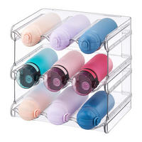 FLASCHENREGAL Transparent stapelbar Kunststoff PET 9 Flaschen - Transparent, Kunststoff (28/26/20cm) - Relaxdays