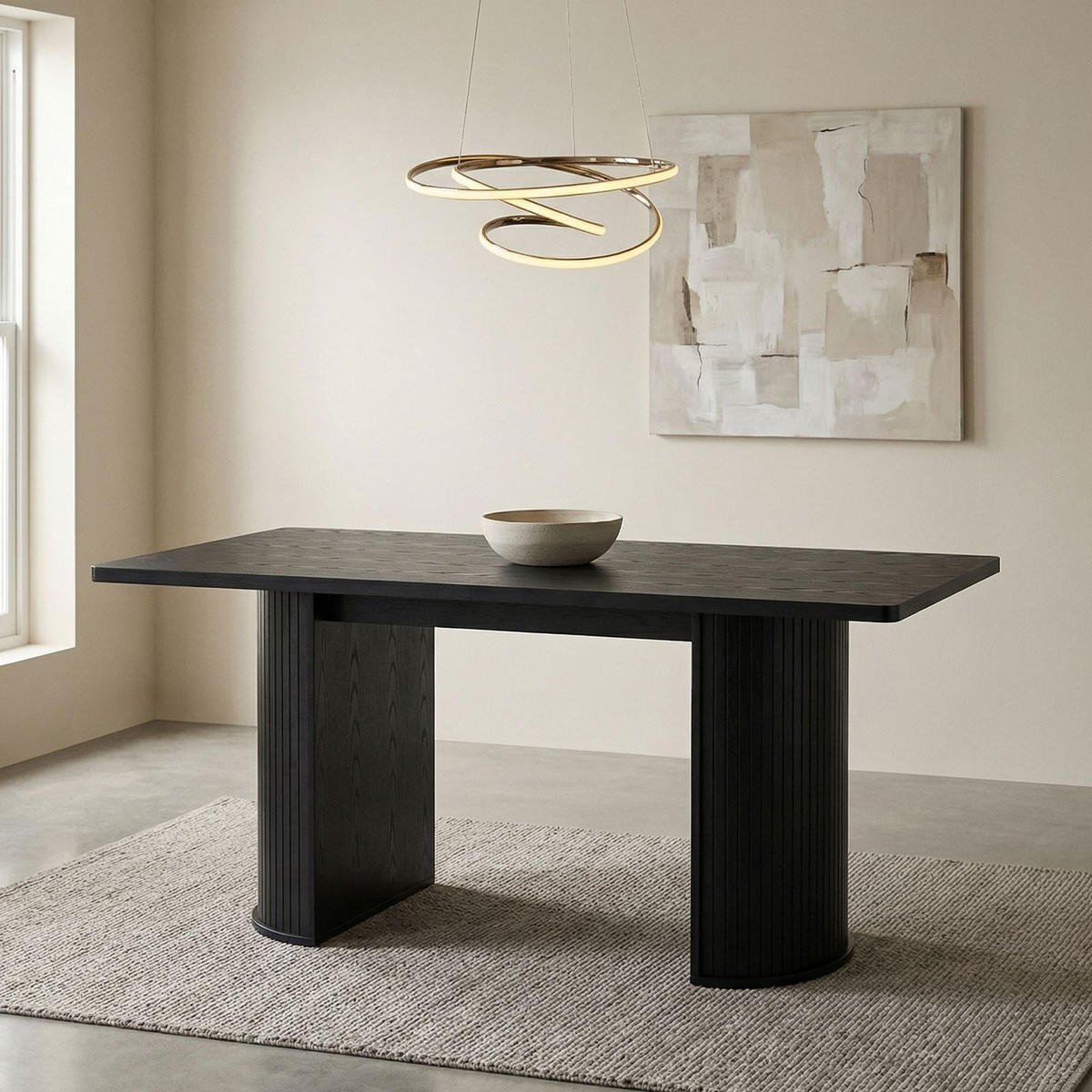 ESSTISCH GUARDA - Schwarz, Holzwerkstoff (75/160/75cm) - IDIMEX