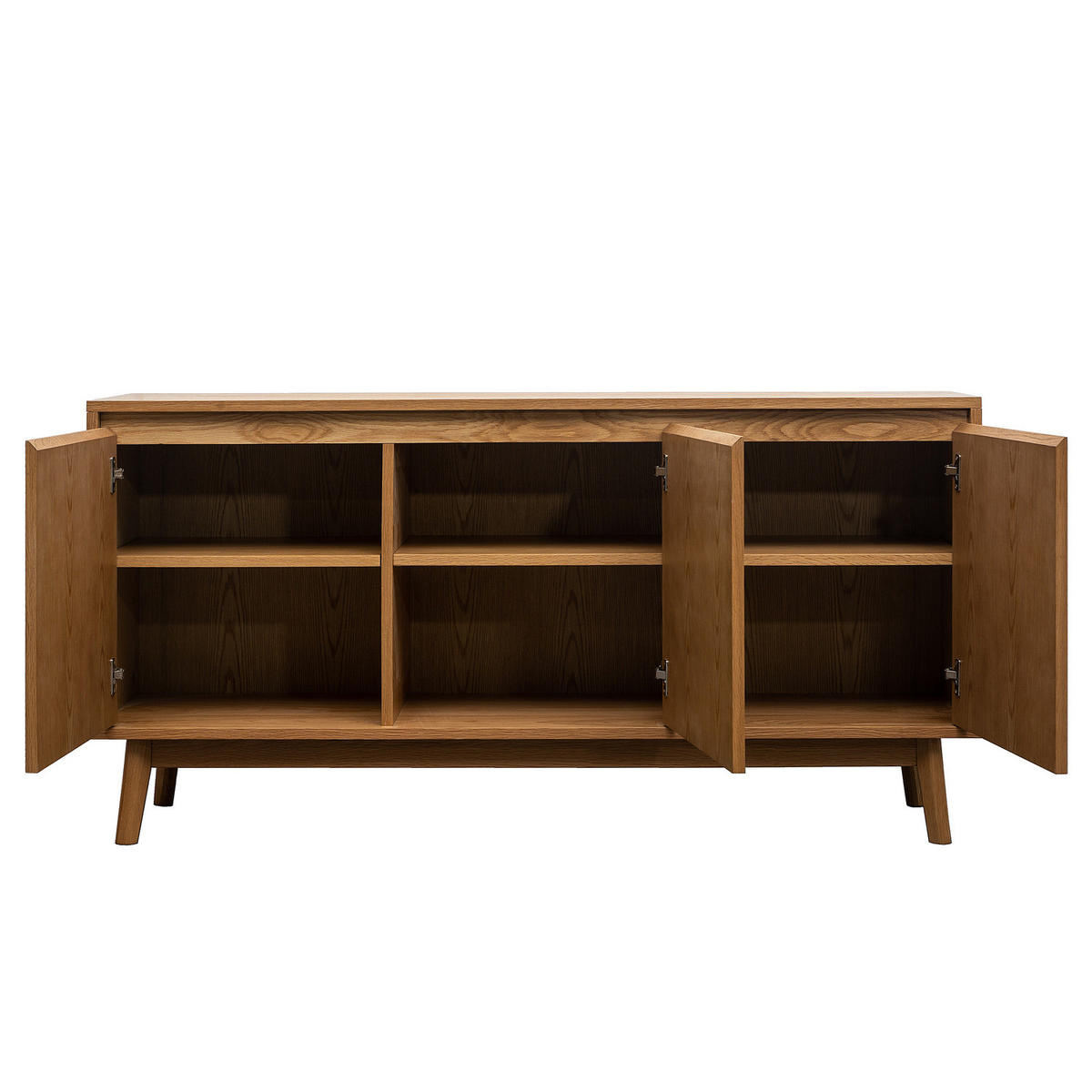 FURNIERTES SIDEBOARD - Eiche - Braun, Eichenholz/Holz (150/75/40cm) - home24