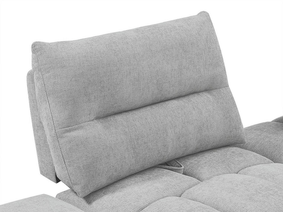 RECAMIERE mit verstellbarer Rückenlehne - Strukturstoff - Hellgrau - APOLIU - Hellgrau, Textil (95/93/196cm) - Vente-Unique