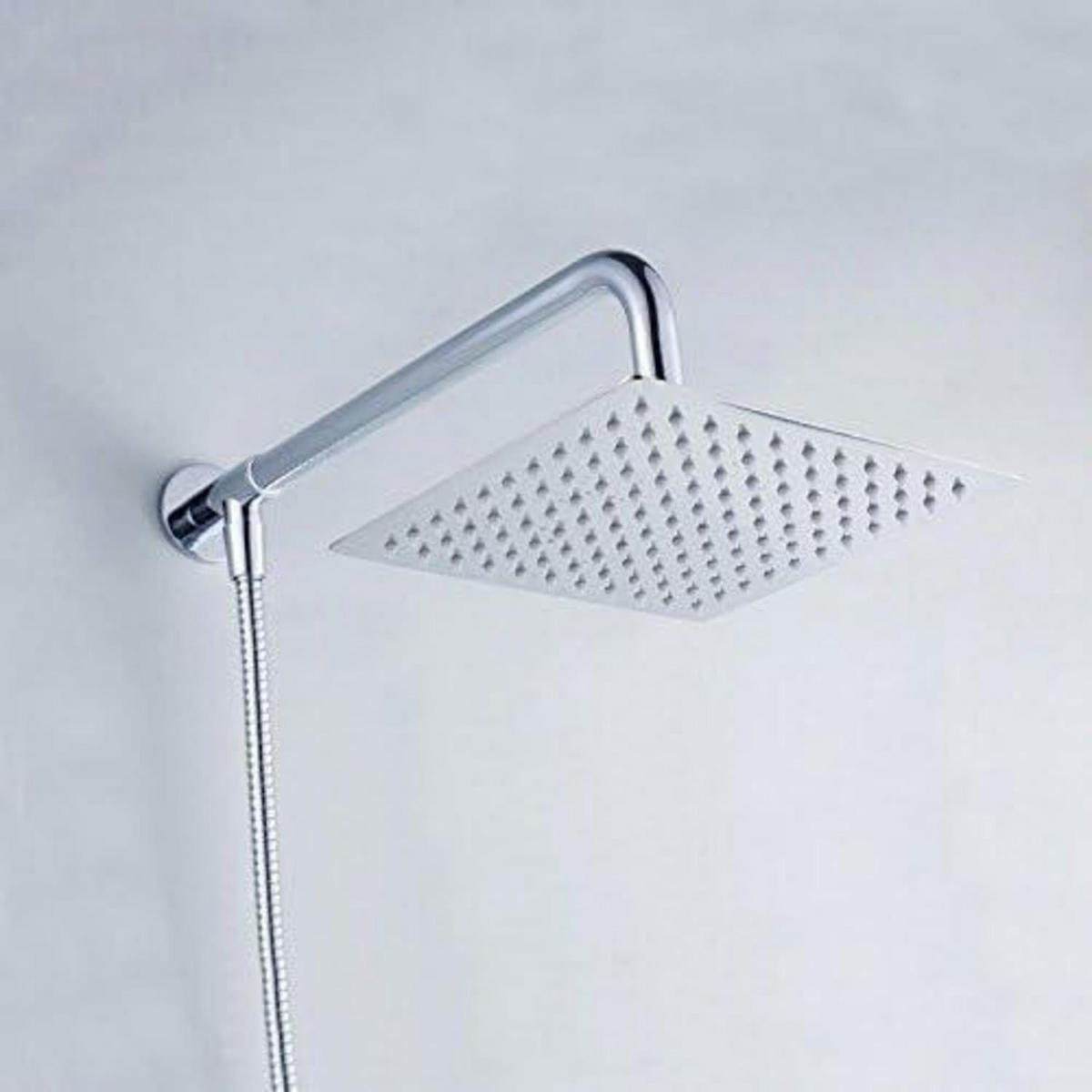 EINBAUDUSCHKOPF 40 cm Quadrat Edelstahl Hochglanz - Silberfarben, Metall (40/1/40cm)