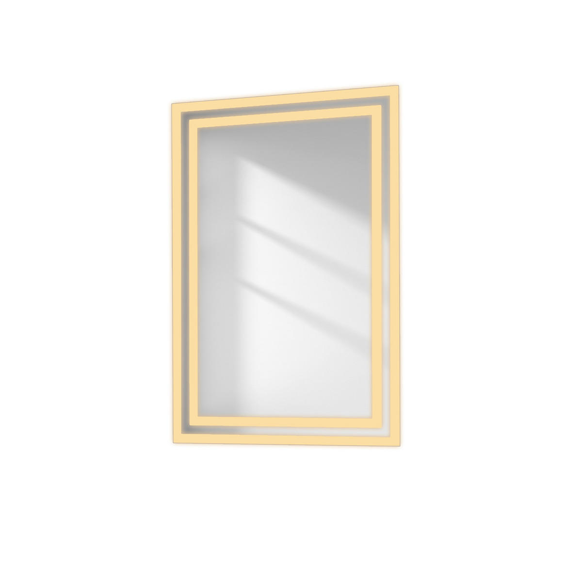 BADSPIEGEL mit Beleuchtung 60/40/3,5 cm - Weiß, Glas (40/3.5/60cm) - EMKE